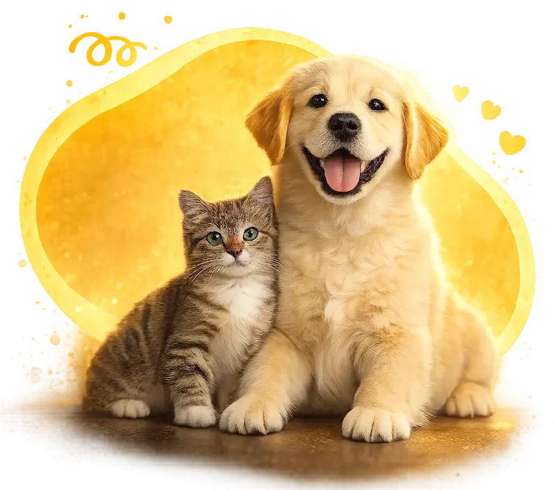 Veterinary staff following a daily care routine with boarded pets in Sharjah